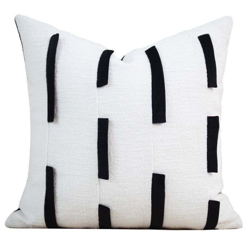 Handmade Black and White Stripe Pillow Cover