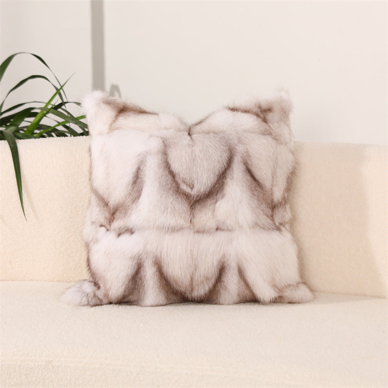 Soft and Fluffy Hand-Woven Fox Fur Pillow Cover