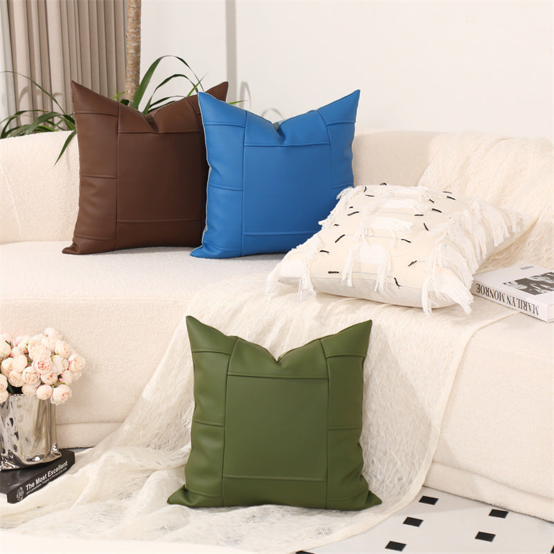 Chic Patchwork Pillow Cover with Tassels