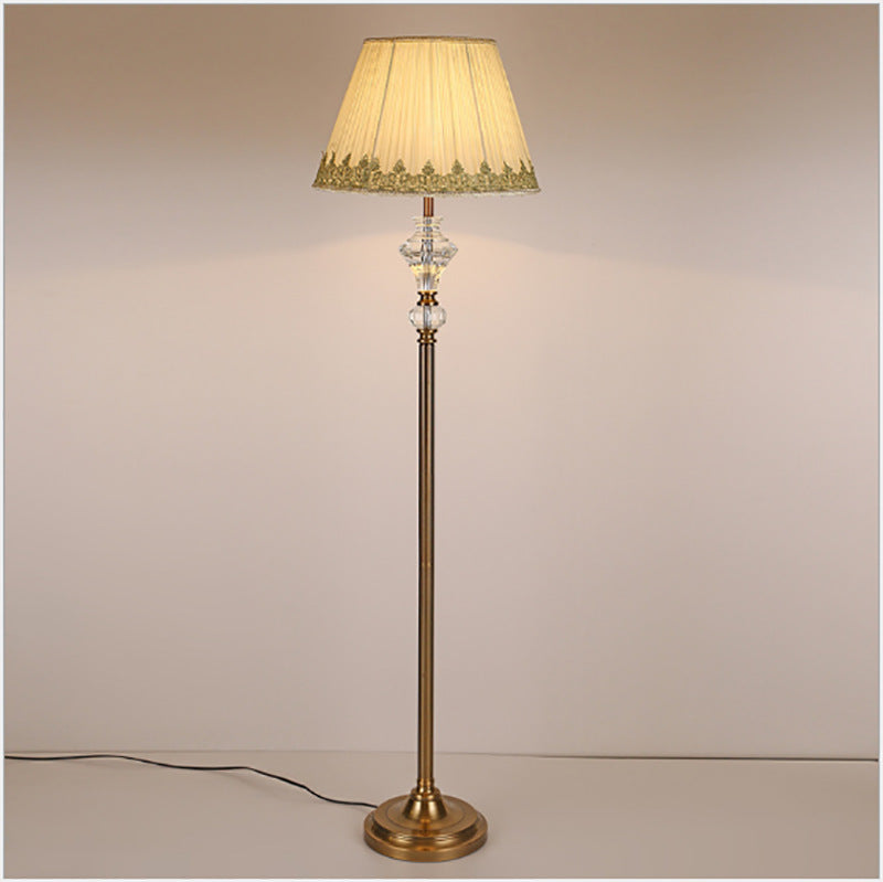 Stylish Copper-Colored Crystal Floor/Table Lamp