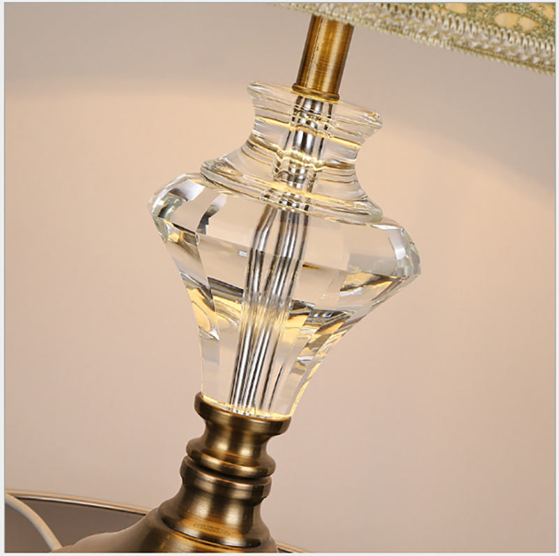 Stylish Copper-Colored Crystal Floor/Table Lamp