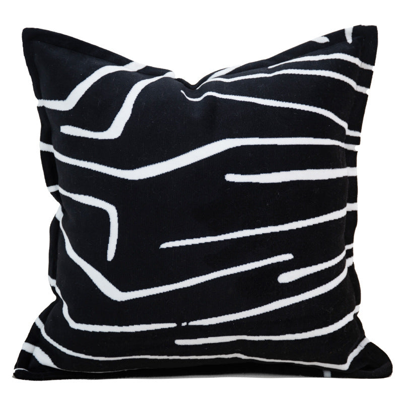 Handmade Black and White Stripe Pillow Cover