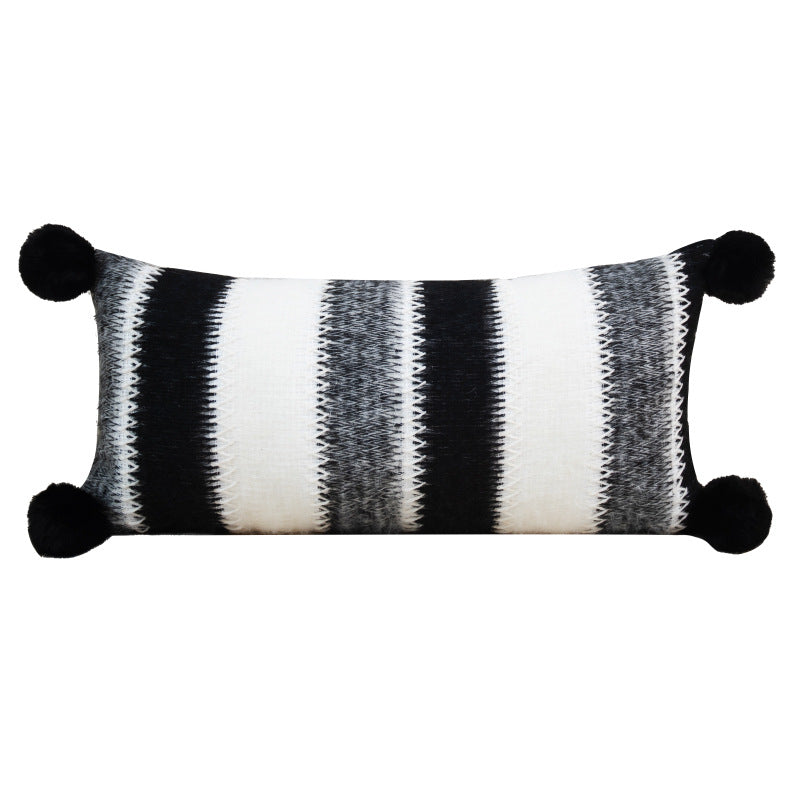 Handmade Black and White Stripe Pillow Cover