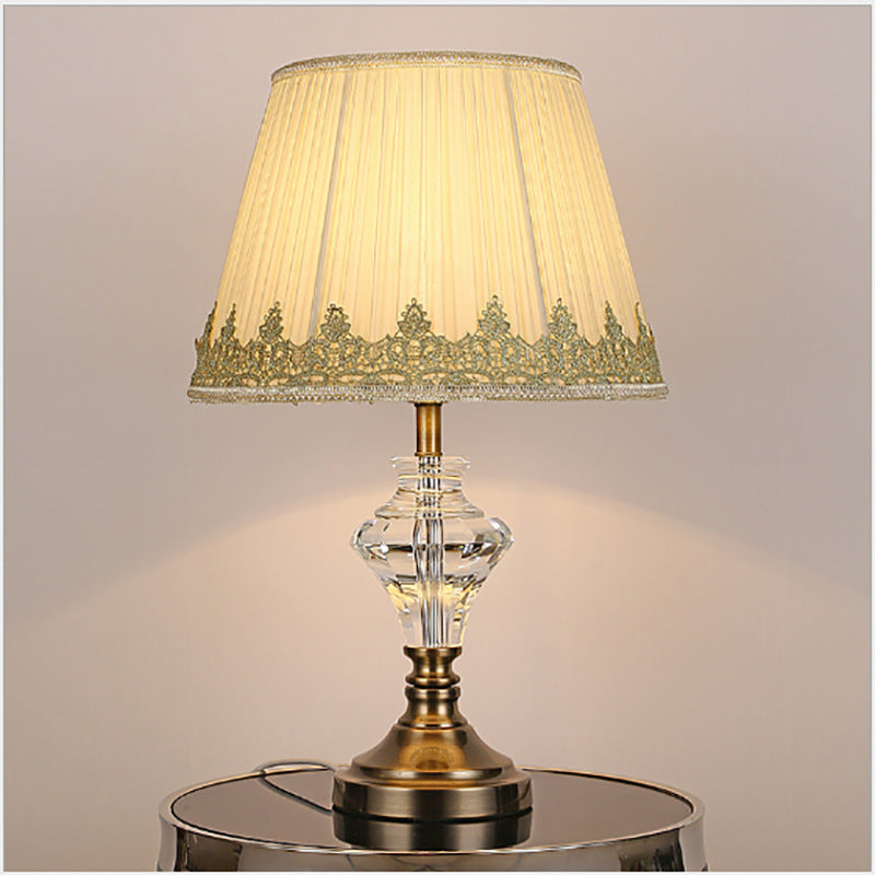 Stylish Copper-Colored Crystal Floor/Table Lamp