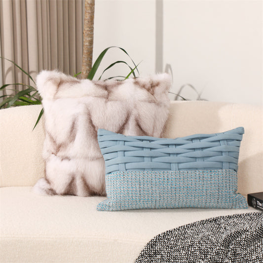 Soft and Fluffy Hand-Woven Fox Fur Pillow Cover