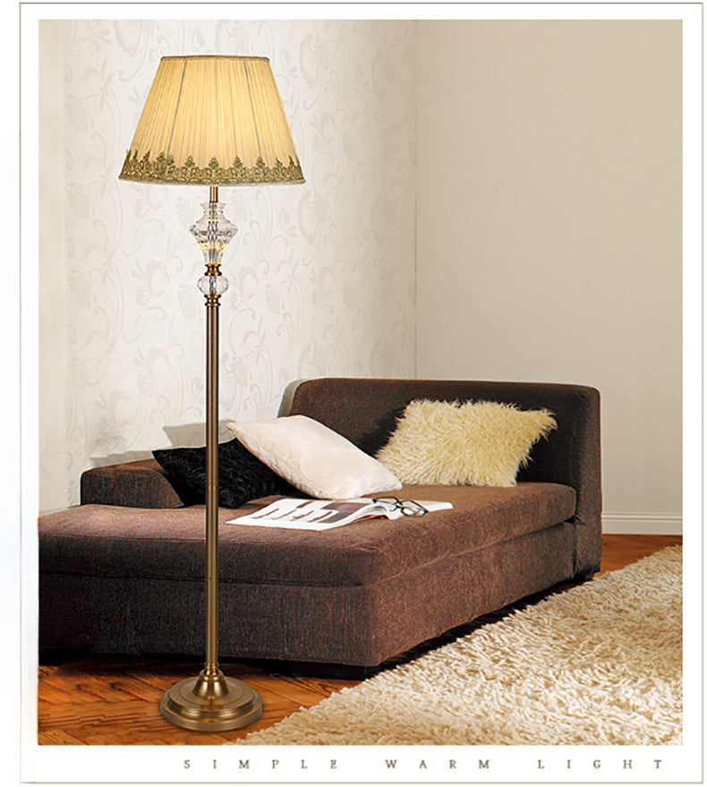 Stylish Copper-Colored Crystal Floor/Table Lamp