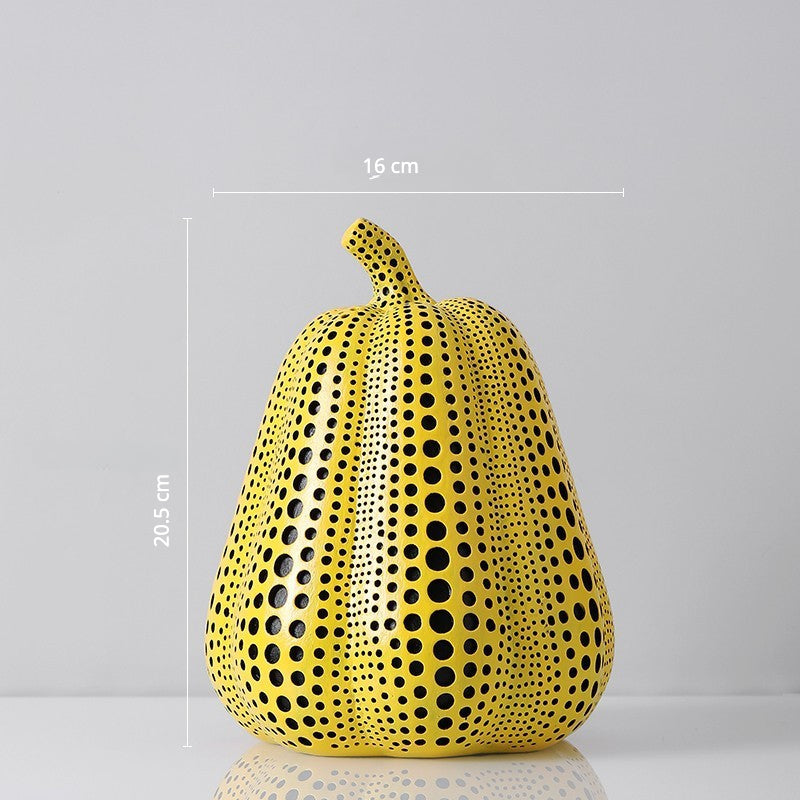 Stylish Polka Dot Art - Pumpkin Home Ornament