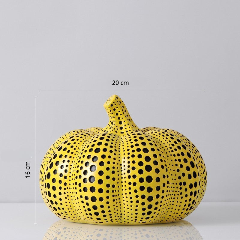 Stylish Polka Dot Art - Pumpkin Home Ornament