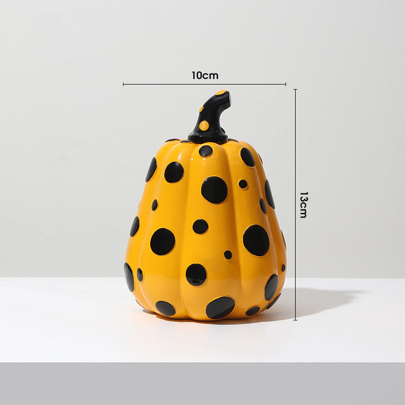 Stylish Polka Dot Art - Pumpkin Home Ornament