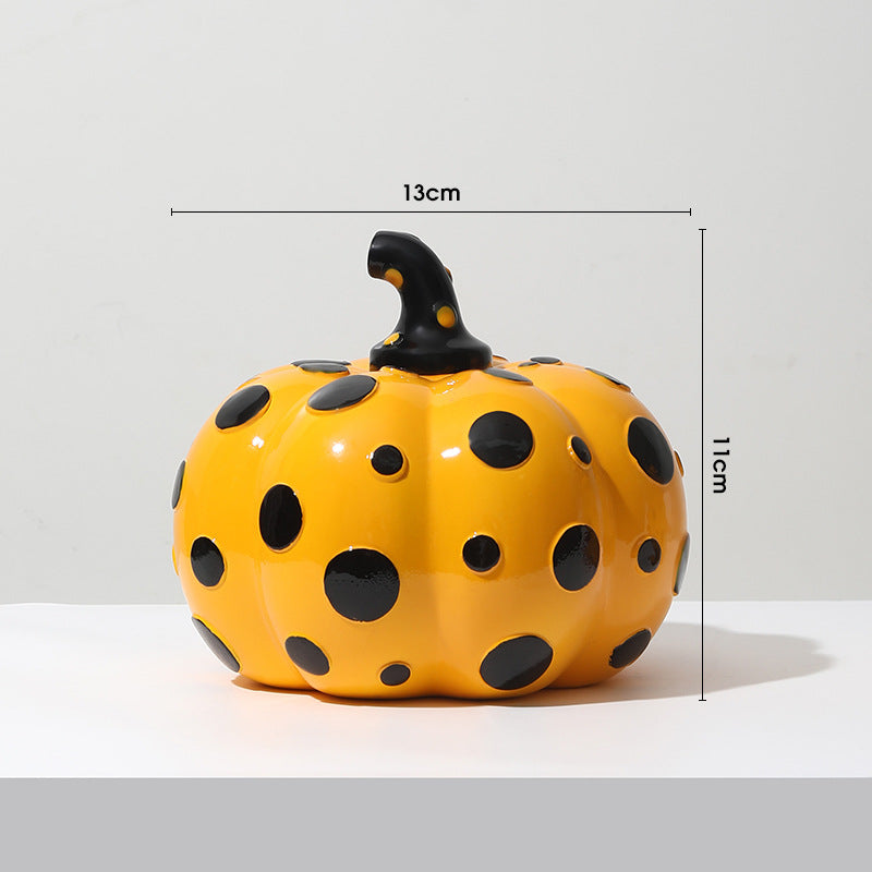 Stylish Polka Dot Art - Pumpkin Home Ornament