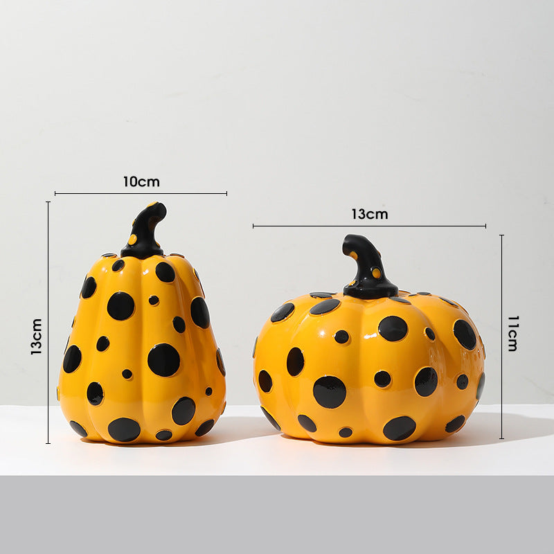 Stylish Polka Dot Art - Pumpkin Home Ornament